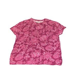 Free People We The Free Nina Tee Pink Floral‎ Cotton Short Sleeve Oversized Med